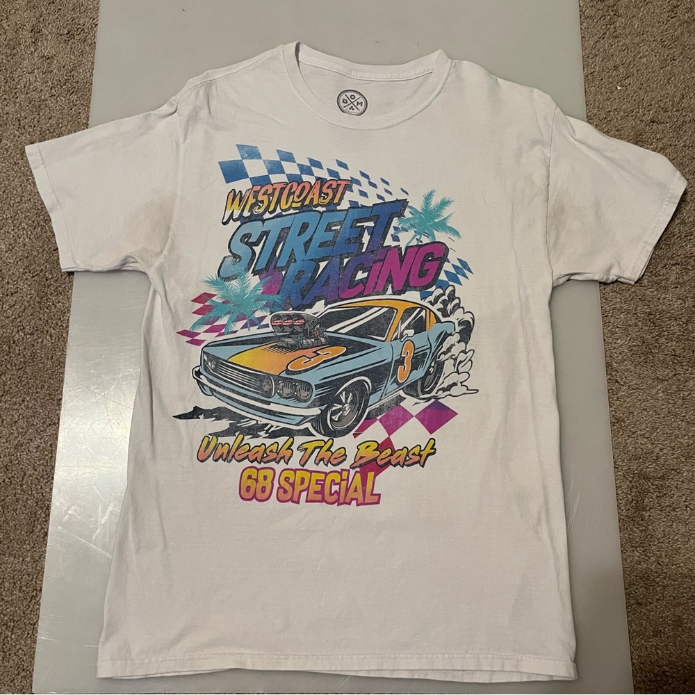 White Street Racing Tee in Medium